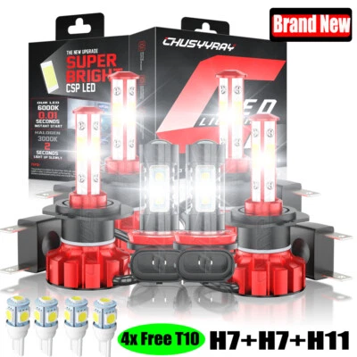 For Hyundai Sonata 2011 2012 2013 2014 LED Headlight Bulbs + FOG LAMP Combo Kit - Image 1 of 4