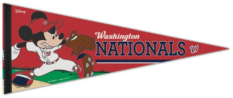 Washington Nationals MICKEY MOUSE DISNEY ACE MLB Baseball Premium Felt PENNANT Cover