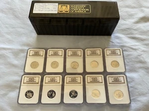 Year 2002 United States mint state quarters a lot of 10 graded by NGC - Picture 1 of 3