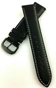 CINTURINO 3H 22MM PELLE NERO NUOVO QUALITà VERA PELLE OFFERTA - Picture 1 of 2