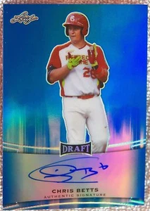 Chris Betts 2015 Leaf Metal Draft Blue Prismatic Auto #27/50 Tampa Bay Rays - Picture 1 of 1