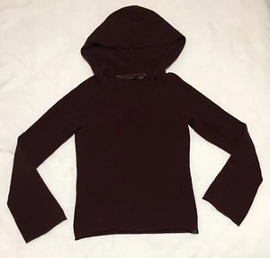 PrAna Mujer Pequeña Sudadera con Capucha Suéter Tejido Vino Tinto Súper Suave Mangas Largas - Imagen 1 de 9
