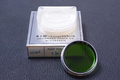 ✅ B & W SCHNEIDER GREEN 3X 30MM FILTER GENUINE LENS OR CAMERA PUSH W/KEEPER 98-4 - Image 1 of 2