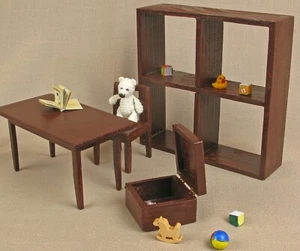 Juego de Sala de Juegos Marrón para Muñecas Juguetes para Casa de Muñecas Muebles de Madera Silla Barbie  - Imagen 1 de 10