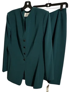 LE SUIT Women’s Two Piece Set Jacket/ Skirt Size 10 Rainforest (Green) NWT $200 - Picture 1 of 10
