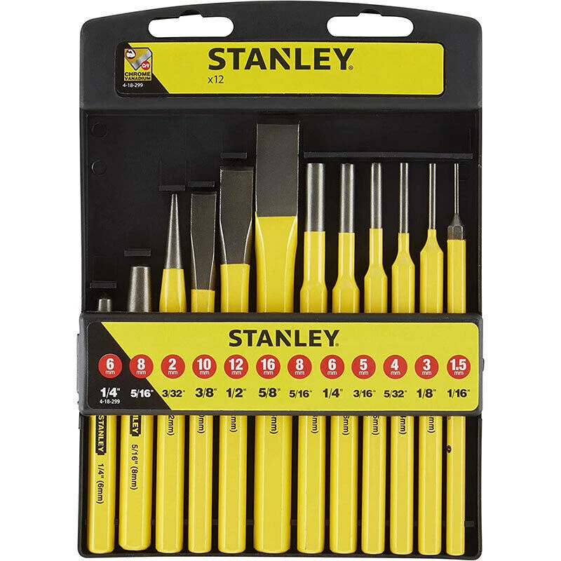 STANLEY Meissel-, Körner- & Durchschläger-Set - 12-teilig (4-18-299)