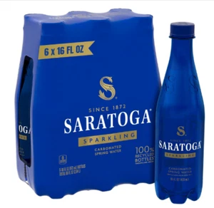Saratoga Sparkling Spring Water Bottle PET, 16 Oz, 6-Pack - Picture 1 of 5