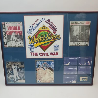 Framed 1996 World Series "Civil War" Set: T-shirt, Stub, Program, Photos+ - Image 1 of 4