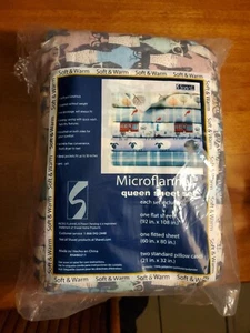 Shavel Micro Flannel Queen Sheet Set Cat Party Cat Sheets Fits Up To 18” Kool - Picture 1 of 6