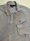 Ralph Lauren Button Up Mens Shirt 17.5 Long Sleeve Slim Fit Micro Check EUC