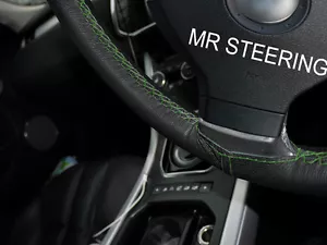 CUBIERTA VOLANTE CUERO VERDADERO PARA JEEP WRANGLER I YJ 86+ VERDE DOBLE PUNTADA - Imagen 1 de 3