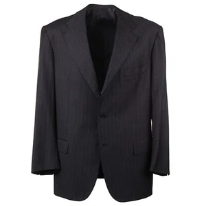 Kiton Athletic-Fit Charcoal Gray and Orange Stripe Wool 44R (Eu 54) - Picture 1 of 12