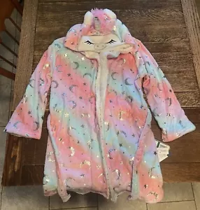 Max & Olivia Pink/Blue/Purple Unicorn Robe | Size L 10/12 - Picture 1 of 4