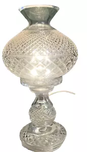 Waterford Crystal Inishmaan Inishmore 2pc Hurricane Electric Desk Table Lamp 14" - Picture 1 of 9