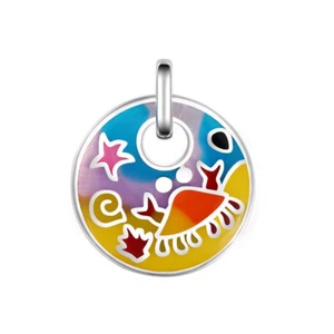 Damen 925 Sterling Silber Emaille Anhänger Rhodiniert NEU 2041 - Bild 1 von 1