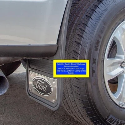 Best Stainless Front Splash Guards / Mud Flaps Ford F150 F250 F350 F450 Pickup - Imagem 1 de 2