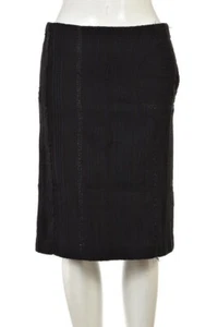 Tibi Skirt Size 0 Black Metallic Straight Cotton Above Knee Casual - Picture 1 of 4