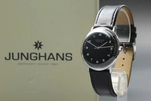 [Box, Paper] Junghans Max Bill 27/3702 Black Hand Winding Men's Watch From JAPAN - Picture 1 of 16