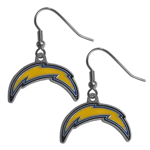 Los Angeles Chargers NFL Logo Silver Dangler Earrings Hypo-Allergenic Cover