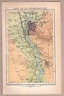 &#196;gypten - Kairo und die Pyramidenfelder - Alte Karte - Lithographie 1902