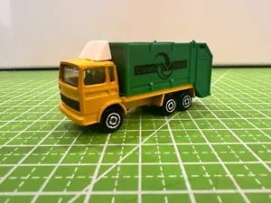 Majorette Garbage Truck #247 Green Yellow Clean World lLogo Made in France MINT - Picture 1 of 9