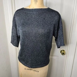 Womens GAP 1/2 sleeve sweater with gold zippers on shoulders boat neck XL - Picture 1 of 10