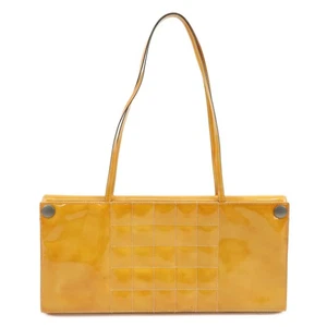 CHANEL Schokoriegel Lackleder Schultertasche Handtasche orange authentisch gebraucht kostenloser Versand - Bild 1 von 24