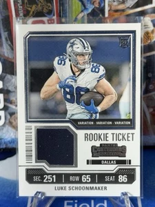 Tarjeta de novato parche boleto de novato Contenders Football Luke Schoonmaker 2023 #TS23V - Imagen 1 de 2