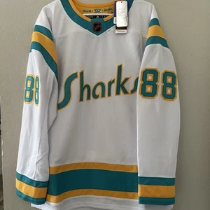 Adidas San Jose Sharks Jersey Brent Burns #88 Reverse Retro 2.0 TG 50 Medium Nuova - Foto 1 di 6
