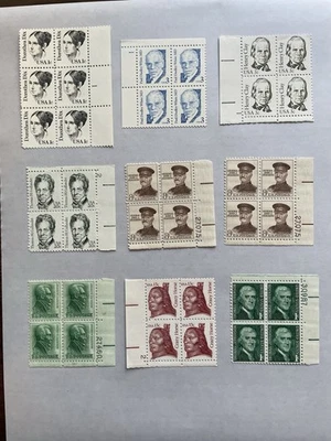 US Stamps Plate Block Set Of 9; MNH (L1) - Image 1 of 4