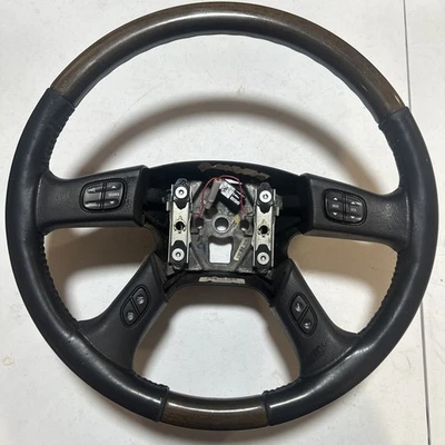 Volante Chevrolet Tahoe Suburban Yukon Escalade 03-06 cuero negro madera Foto 1 de 4