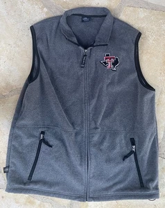 Charles River Apparel Texas Tech University Gray Fleece Vest Full Zip Size XL - Picture 1 of 12