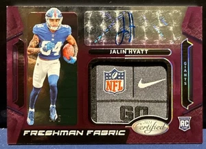 2023 Panini Certified RPA Laundry Tag Jalin Hyatt #FFMS38 Mirror Purple Etch /5 - Picture 1 of 2