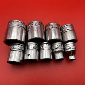 Snap-On 9-Pc 3/8" 12 Point F281 F241 F221 F201 F191 F181 F161 F121 F081 - Picture 1 of 7