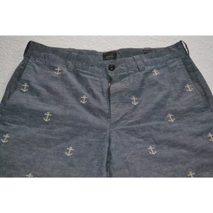 J Crew Golf Shorts Hawaiian Linen Cotton Blend Mens Size 31 Nautical Anchor - Picture 1 of 5