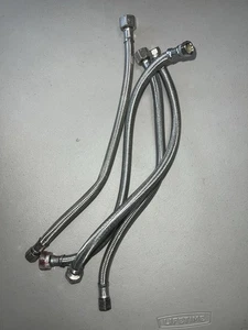 4 Braided Stainless Steel Water Supply Hoses–12”x3/8”-1/2” Compression Ends - Picture 1 of 3