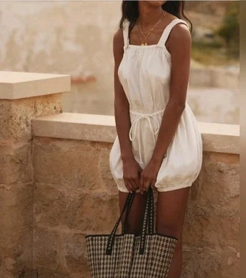 Nuevo con etiquetas Por Anthropologie Blanco Bloomer Mameluco Informal Talla M Femenino Playa Boho  Foto 1 de 4