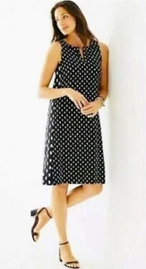 J. Jill Wearever Collection ärmelloses Kleid A-Linie schwarz & weiß Print Gr. Large - Bild 1 von 12