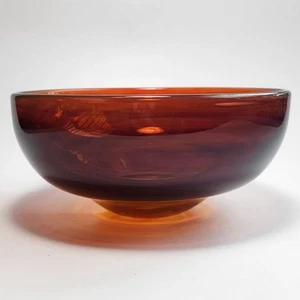 Vintage Kunstglas mundgeblasen Bernstein Sonnenuntergang Muster signiert 2001 hohe Klarheit - Bild 1 von 14