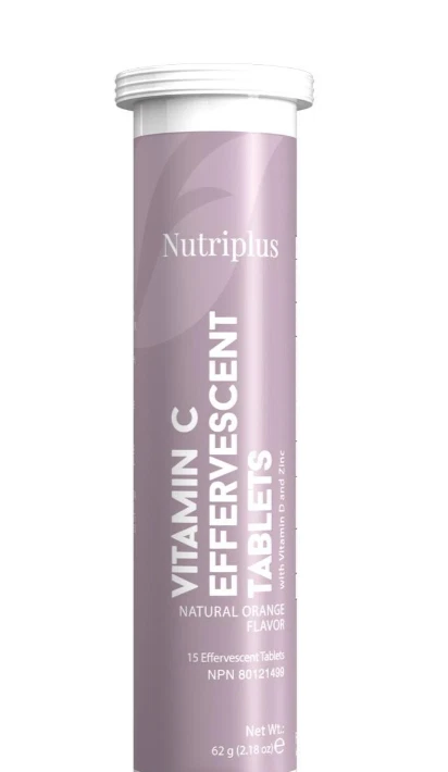 FARMASI NUTRIPLUS VITAMINA C COMPRIMIDOS EFERVESCENTES 15ct CON VIVAMINA D Y ZINC Foto 1 de 1