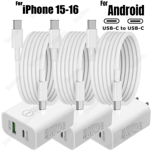 20W Fast Charger Type C USB C Block PD Cable For iPhone 16 15 iPad Pro Android - Picture 1 of 15