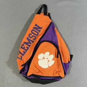 Clemson Tigers University Paw Logo Backpack Orange Purple Crossbody One Strap - Picture 1 of 9