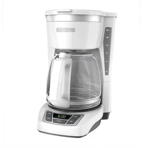 BLACK DECKER 12 Cup Programmable Coffee Maker White Duralife Carafe - Picture 1 of 6
