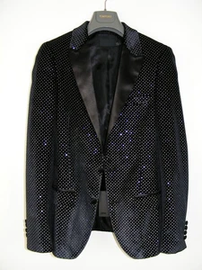 CHAQUETA DE ESMOQUIN PARA HOMBRE 36" 34R MODERNA AJUSTADA DISEÑO ASOS CENA ABRIGO PARA FUMAR NUEVA - Imagen 1 de 20