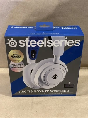 SteelSeries Arctis Nova 7P Wireless Gaming Headset, PS5 & More, White, Brand New - Image 1 of 2