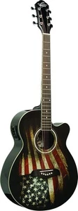Oscar Schmidt OG10CEFLAG-A OG10CE Cutaway Acoustic-Electric Guitar, USA Flag... - Picture 1 of 7
