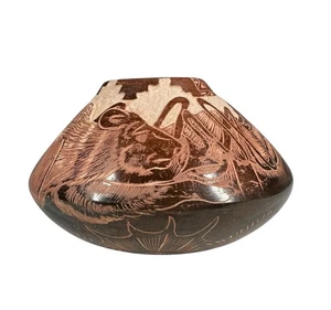 Santa Clara Pueblo Superb Sgrafitto Redware Vase By Paul Naranjo Best Example! - Picture 1 of 13