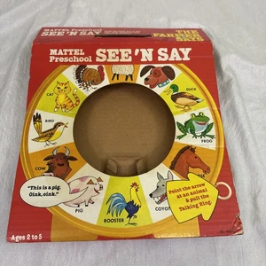 Vintage 1983 Mattel The Farmer Says See ‘N Say Preschool BOX ONLY Original - Picture 1 of 2