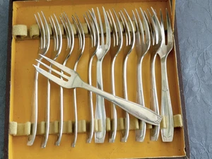 Christofle CIRTA 12 Dessertgabeln Kuchen Metall versilbert - Bild 1 von 9