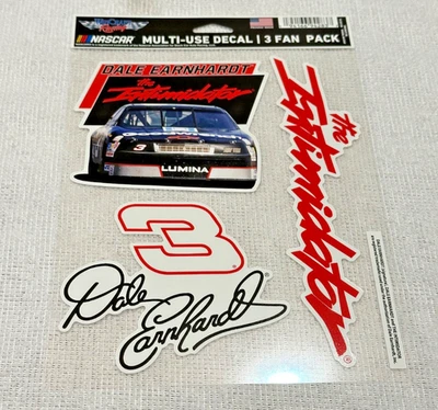 Paquete de 3 calcomanías multiuso DALE WONHARDT #3 THE INTIMIDATOR NASCAR 5,5" x 7,75" Foto 1 de 2